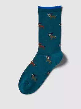 Носки с деталями мотива, модель "jamal GOTS" Thought, цвет морской волны