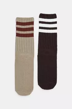 Носки с добавлением льна 3-Stripes 2 шт Adidas Originals, коричневый