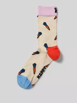 Носки с добавлением стрейча, модель «Морковка» Happy Socks, кремовый