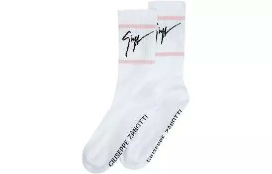 Носки с интарсией Giuseppe Zanotti, 1 Pack (White Pink)