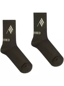 Носки с интарсией и логотипом The Attico, зеленый