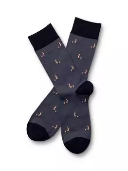 Носки с лисой из богатого хлопка Charles Tyrwhitt, цвет Heather Blue