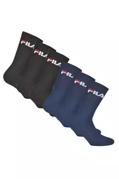 Носки с логотипом, 6 пар Fila, черный