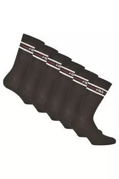 Носки с логотипом, 6 пар Fila, черный