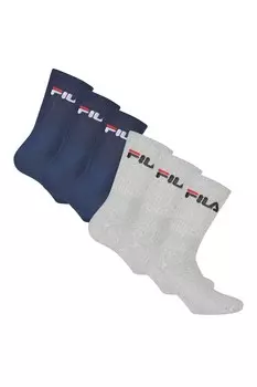 Носки с логотипом, 6 пар Fila, серый