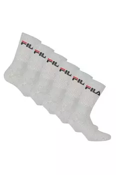 Носки с логотипом, 6 пар Fila, серый