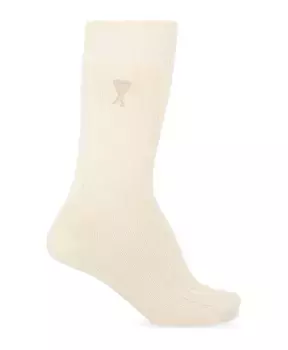 Носки с логотипом Ami Paris, бежевый