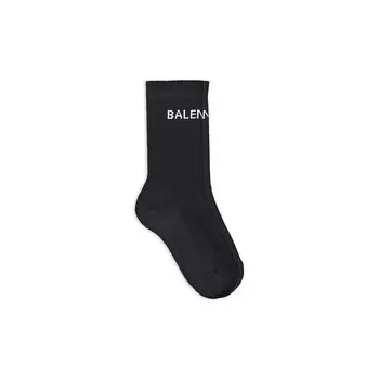 Носки с логотипом Balenciaga из губки с черно-белым принтом, черный