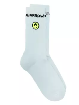 Носки с логотипом BARROW в технике интарсия, синий