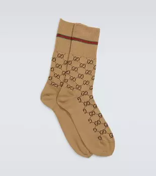 Носки с логотипом GG Gucci, коричневый