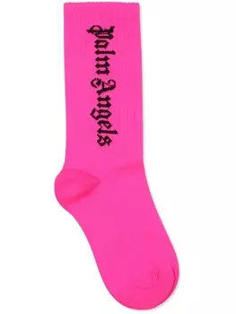 Носки с логотипом и интарсией Palm Angels Kids, розовый