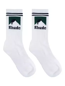 Носки с логотипом и интарсией RHUDE, белый