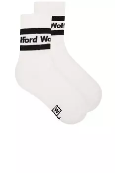 Носки с логотипом и ребристой текстурой Wolford, white & black