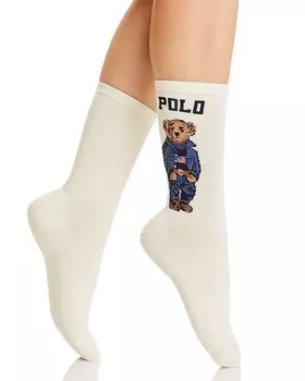Носки с медведем Polo Ralph Lauren Americana, слоновая кость/кремовый