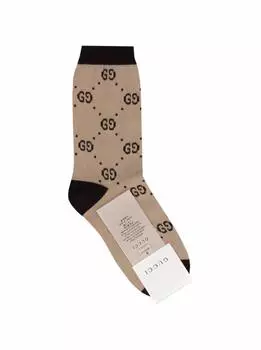 Носки с монограммой Gucci, коричневый/черный