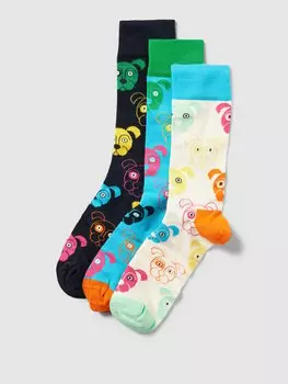 Носки с принтом по всей поверхности, модель «Mixed Dog», в упаковке 3 шт Happy Socks, темно-синий