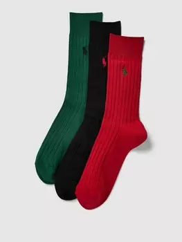 Носки с пришивной этикеткой, в упаковке 3 шт Polo Ralph Lauren Underwear, красный