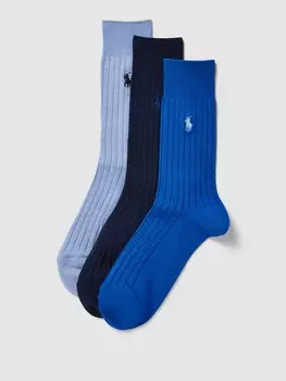 Носки с пришивной этикеткой, в упаковке 3 шт Polo Ralph Lauren Underwear, синий