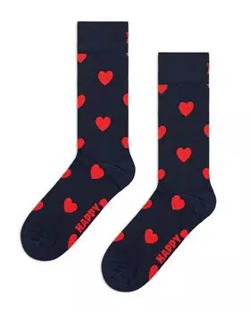 Носки с сердечками Happy Socks, синий