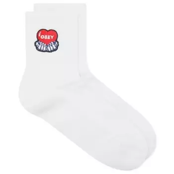 Носки с сердечками Obey, белый
