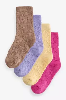 Носки с тиснением, упаковка 4 шт Wild Feet, синий