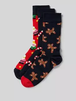 Носки с узорами в упаковке по 3 шт Happy Socks