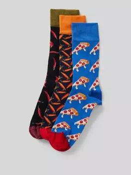 Носки с узорчатой вышивкой, модель «Food Enthusiast», в упаковке 3 шт DillySocks