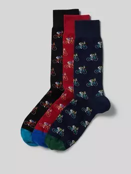 Носки с узорчатой вышивкой в упаковке по 3 шт PAUL SMITH, черный