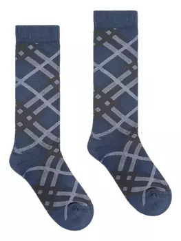 Носки с узором Burberry Check, синий