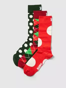 Носки с узором по всей поверхности, модель «Holiday Classics», в упаковке 3 шт Happy Socks, красный