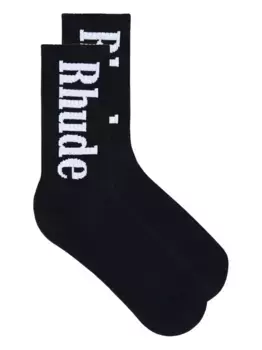 Носки с вертикальным логотипом RHUDE, черный