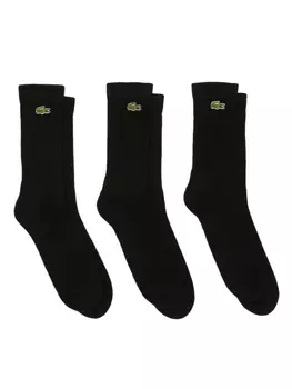Носки с вышитым логотипом (упаковка из трех пар) Lacoste, черный