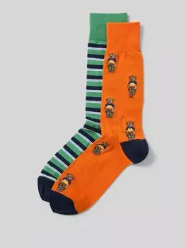 Носки с вышитым логотипом в упаковке 2 шт Polo Ralph Lauren Underwear, оранжевый