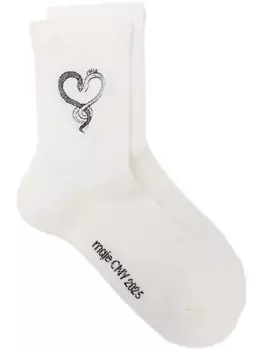 Носки с вышивкой Maje, белый