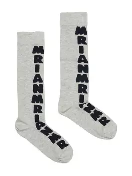 Носки с жаккардовым логотипом Marni Kids, серый