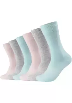 Носки Skechers (6 шт.) с усиленной пяткой и носком, цвет Grau-Rose-Aqua