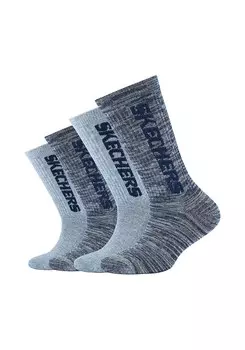 Носки Skechers Cushioned, дымчато-синий/ночь-синий/пятнистый серый