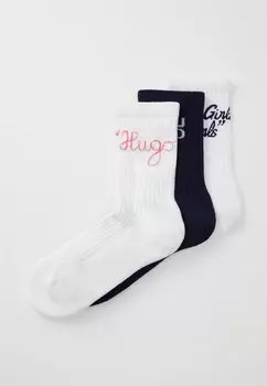 Носки SLOGAN 3 PACK HUGO, черный