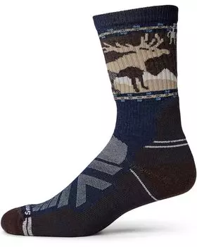 Носки Smartwool Hike Light Cushion Mountain Moose Crew Socks, цвет Deep Navy