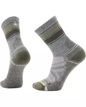 Носки Smartwool Hike Light Cushion Striped Mid Crew Socks, цвет Ash-Charcoal