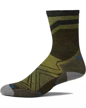 Носки Smartwool Run Zero Cushion Mid Crew Pattern, цвет Military Olive