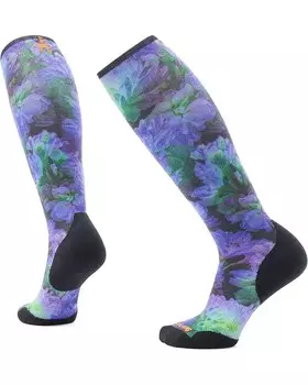 Носки Smartwool Ski Targeted Cushion Electric Lotus Print Over The Calf Socks, черный