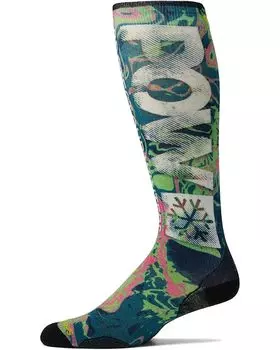 Носки Smartwool Ski Zero Cushion Pow Print Over-the-Calf, цвет Twilight Blue