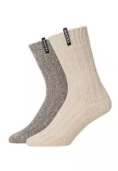 Носки SNOCKS Norweger 2 шт, цвет Mix (Offwhite/Braun)