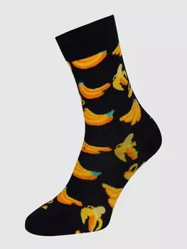 Носки со сплошным узором модель "БАНАНА" Happy Socks, темно-синий