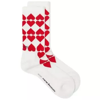 Носки Socksss Hearts, белый, красный