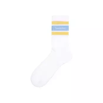 Носки Sporty & Rich Serif Logo Embroidered Socks, цвет White/China Blue/Almond