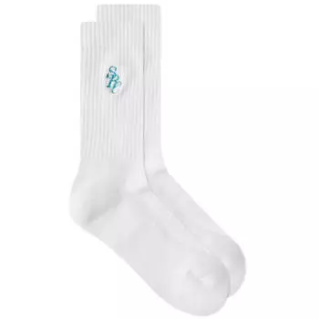 Носки Sporty & Rich SRC, белый/бирюзовый