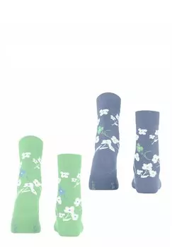Носки Spring Flowers 2-Pack with pattern Esprit, сине-серый