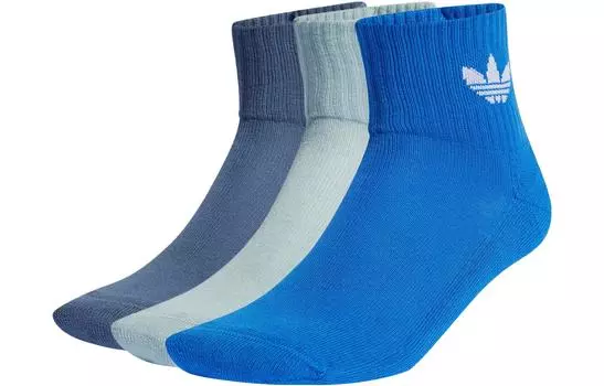 Носки средней длины Adicolor, 3 пары, носки унисекс, 3 шт. в упаковке Adidas Originals, 3 Pack (Blue+Magic Gray+Navy Blue)